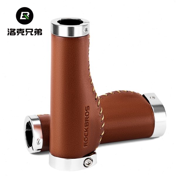洛克兄弟牛皮自行车把套山地旅行折叠车握把复古单车副把骑行配件