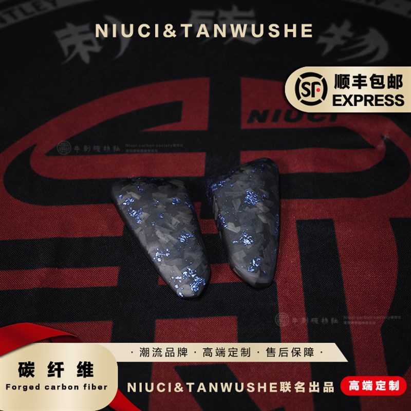 春风ZEEHfO极核电动车AE8改装锻造哑光蓝箔碳纤维原厂外壳后脚踏