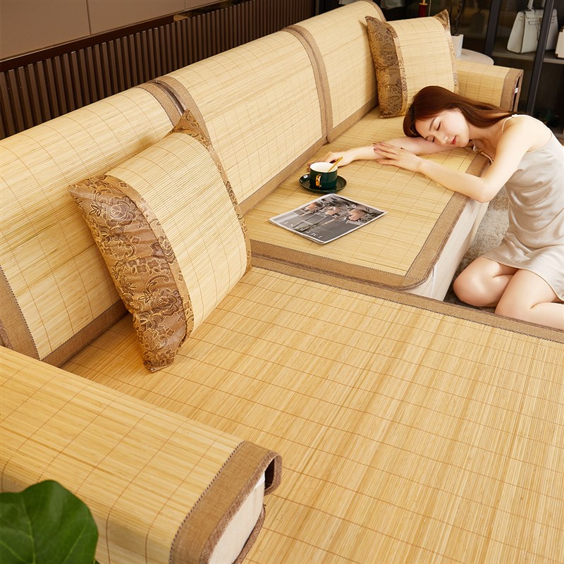 竹席沙发a垫夏季冷感凉席坐垫2025新款定制凉垫防滑沙发套罩座垫