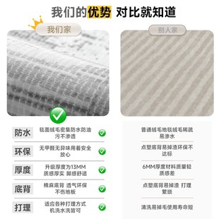 客厅地毯2024新款 灰色摄影棚沙发地垫隔音轻奢高级家用卧室床边毯