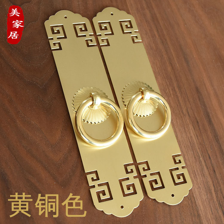 中式纯铜直条大门把手仿古典橱柜书柜衣柜门拉手五金家具配件拉环