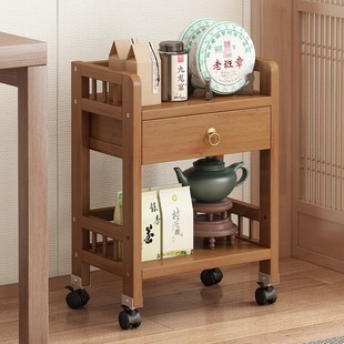 可移动茶几茶桌边几简易小推车非实木多功能置物架茶叶茶具收纳架
