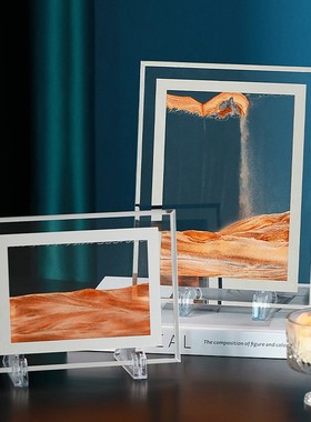创意沙漏摆件液体解压流沙画办公室桌面客厅床头柜装饰品生日礼物