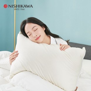 西川分区护颈椎助睡眠柔软舒适回弹羽绒95白鹅绒枕头家用单人