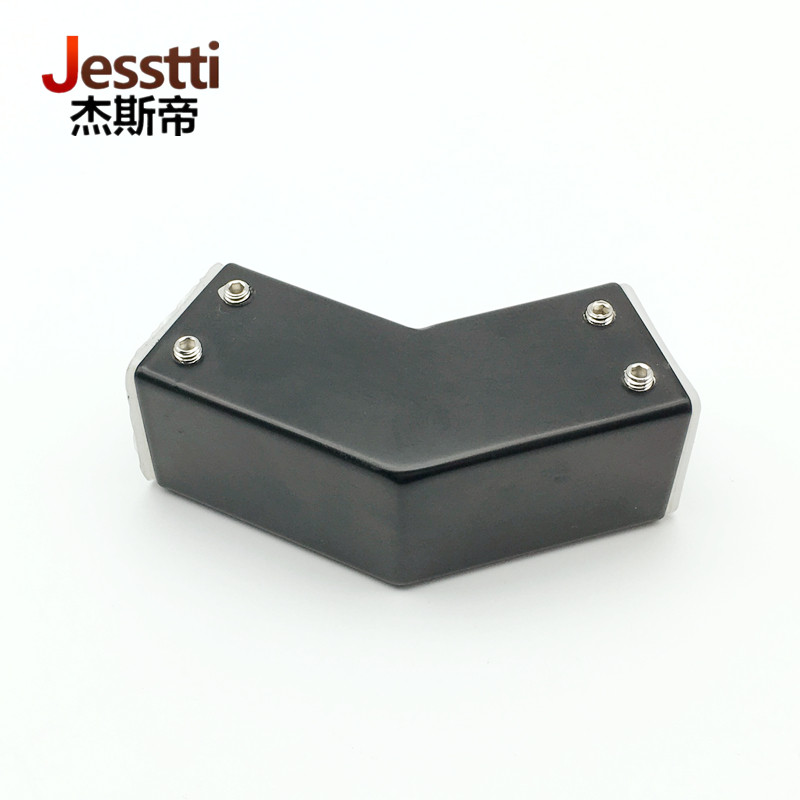 淋浴房拉杆配件25*25方管连接件黑色304不锈钢浴室玻璃固定夹法兰