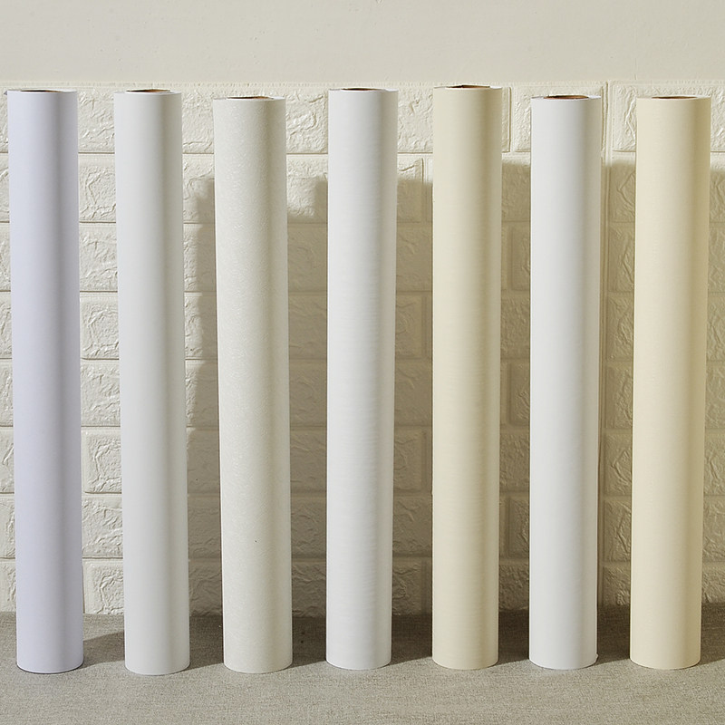 加厚自粘墙纸纯白色家具翻新贴纸装饰防水桌面贴橱柜衣柜门木纹贴