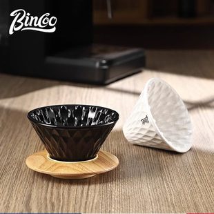 Bincoo裂纹滤杯手冲咖啡滤纸滴滤杯v60陶瓷滤杯分享壶过滤器家用