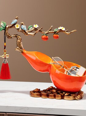 钥匙收纳玄关摆件家居o高档客厅葫芦招财装饰品入户柜桌面置物摆