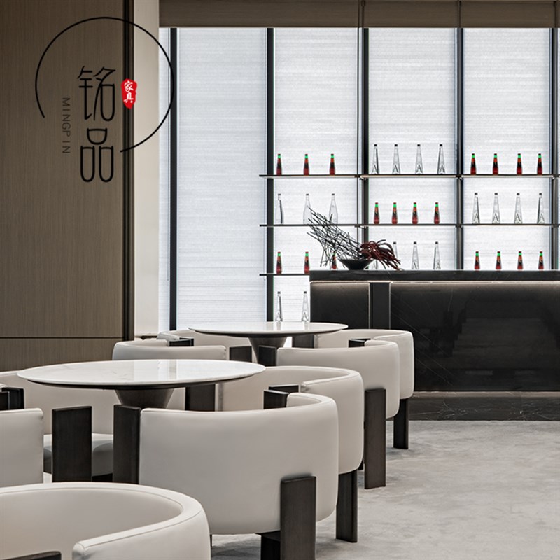 现代售楼处简约轻奢洽谈桌椅现货酒楼包厢休闲区接待部新中式椅子
