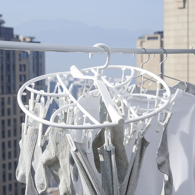 晒袜子神器晾晒架凉内衣内裤晾衣架多夹子衣挂带夹子多功能可折叠