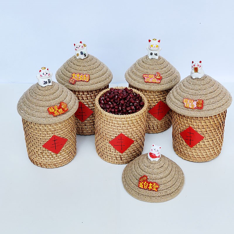 粮仓五谷丰登杂粮福运仓乔迁新居办公室桌面布置装饰用品家居