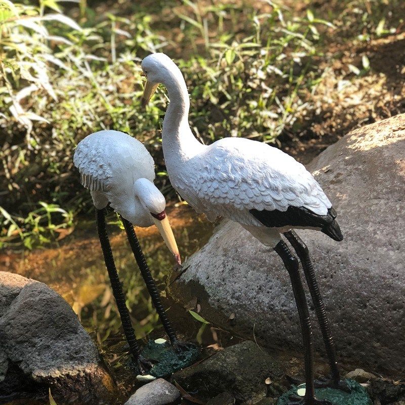 仿真小白鹭一对庭院水池假山鱼池装饰园落地动物雕塑工艺品,家居饰品,户外/庭院摆件,淘宝优惠券,粉丝福利购,淘宝优惠卷