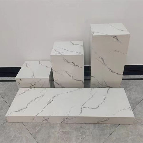 长方形木质烤漆地台仿大理石模特婚纱墩子站台发光展示台底座定制