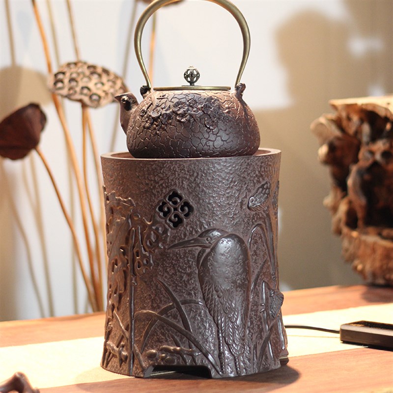 龙隐斋 老岩泥【寒露】煮茶烧水炉静音无辐射银壶铁壶电陶炉