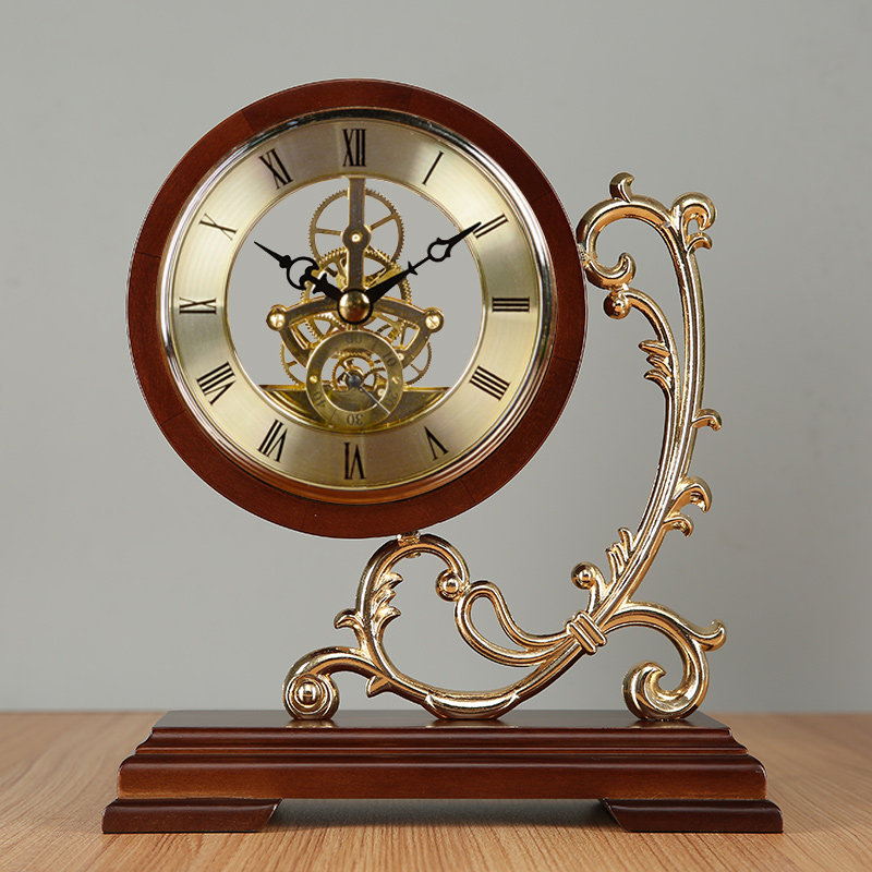 艺森欧式复古实木座钟客厅家用大号静音时钟桌面台式钟表,家居饰品,座钟,淘宝优惠券,粉丝福利购,淘宝优惠卷