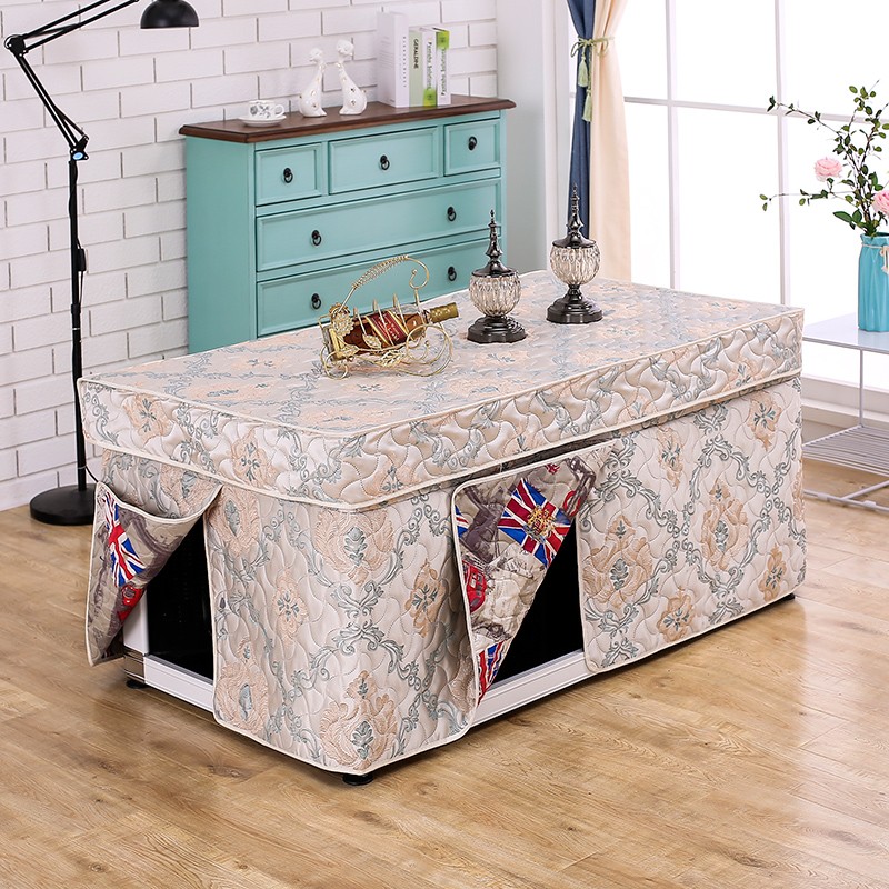 欧式桌布烤火架被提花电炉罩烤火罩电暖炉罩加厚取暖罩烤火炉桌罩