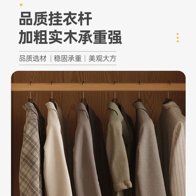 实木NF级大家用卧室推拉门新款年爆款现代加高衣橱