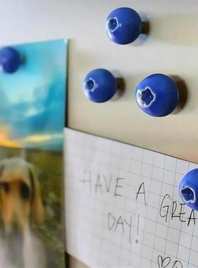 跨境热销Blueberry Fridge Magnets3D立体磁吸树脂蓝莓冰箱贴摆件