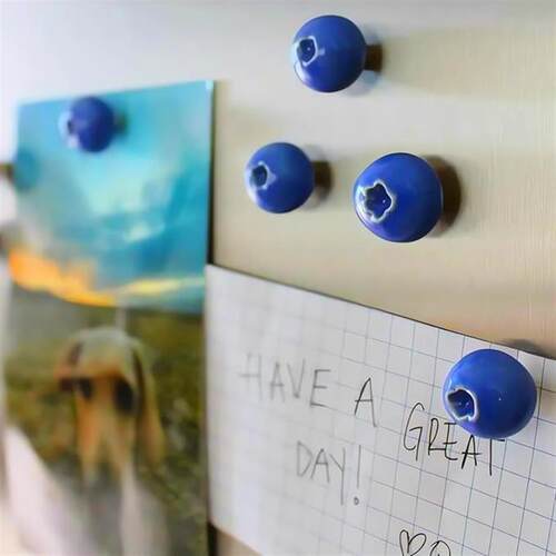 跨境热销Blueberry Fridge Magnets3D立体磁吸树脂蓝莓冰箱贴摆件