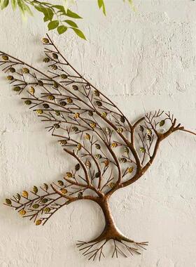 跨境新品蜂鸟与树枝金属墙艺术Hummingbird with Branches Metal
