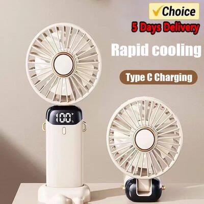USB Handheld Fan Foldable Portable Neck Hanging Fans 5 Speed