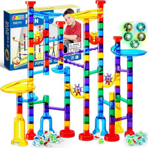 Glowing Marble Run Construction Building Blocks Toys STEM管
