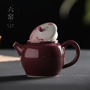 家用简约功夫茶具带过滤冲茶器泡茶壶小品壶 手绘陶瓷茶壶单壶日式