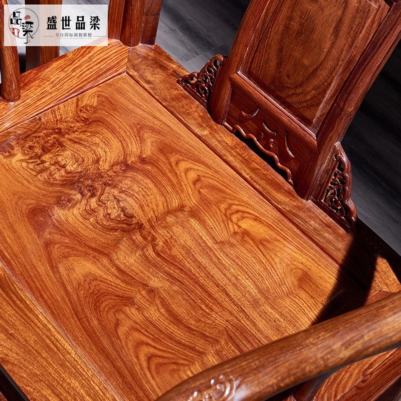 红木圈椅花梨木家具刺猬紫檀实A木大官帽新中式太师椅皇宫椅三件