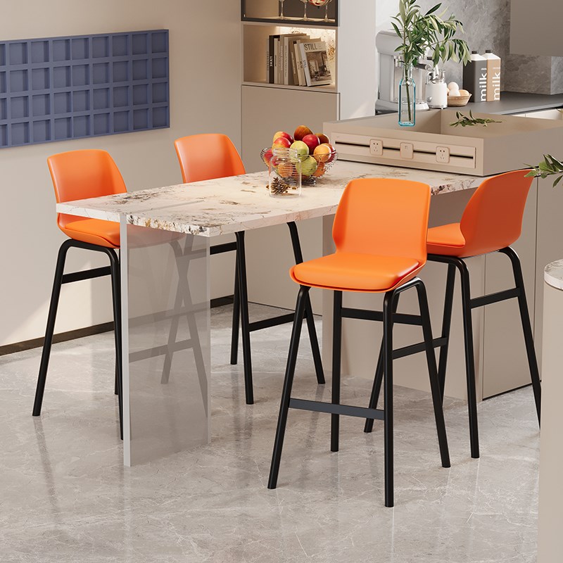 北欧吧台椅现代h简约酒吧椅轻奢家用岛台吧台凳前台靠背网红高脚