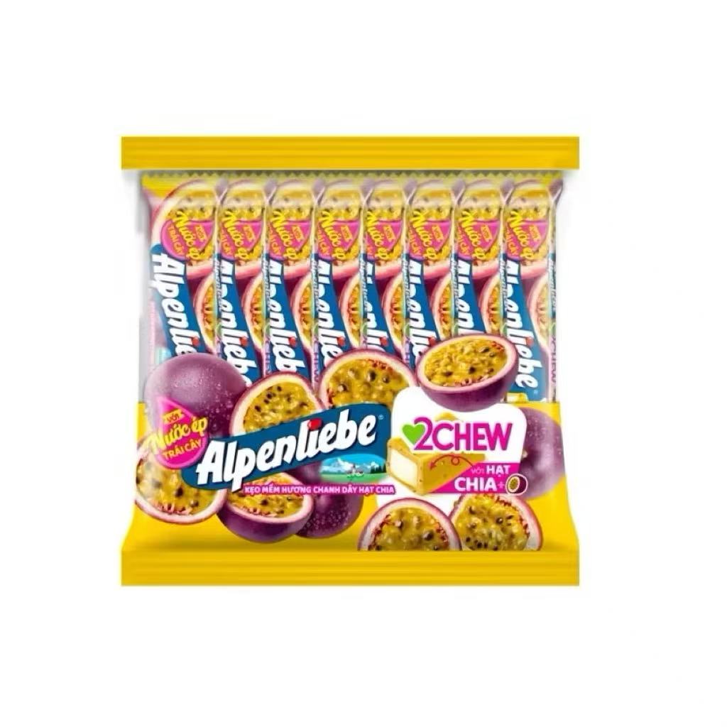越南Alpenliebe阿尔卑斯百香果味软糖橡皮糖儿童零食糖果