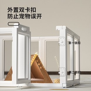 透明亚克力宠物狗围栏栅栏全景防越狱室内大中小型犬狗笼子狗窝