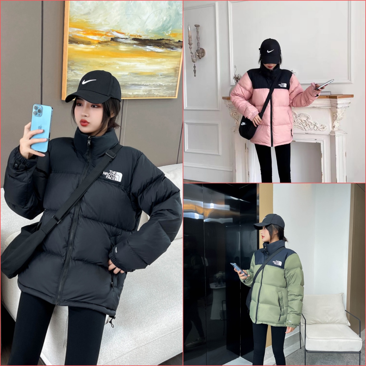 新款美版彩虹北面羽绒服男女96款户外700蓬超轻保暖情侣加厚外套