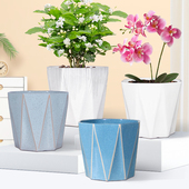 陶瓷花盆大号特大号带托盘多肉花盆欧式 简约白色绿萝客厅阳台通用