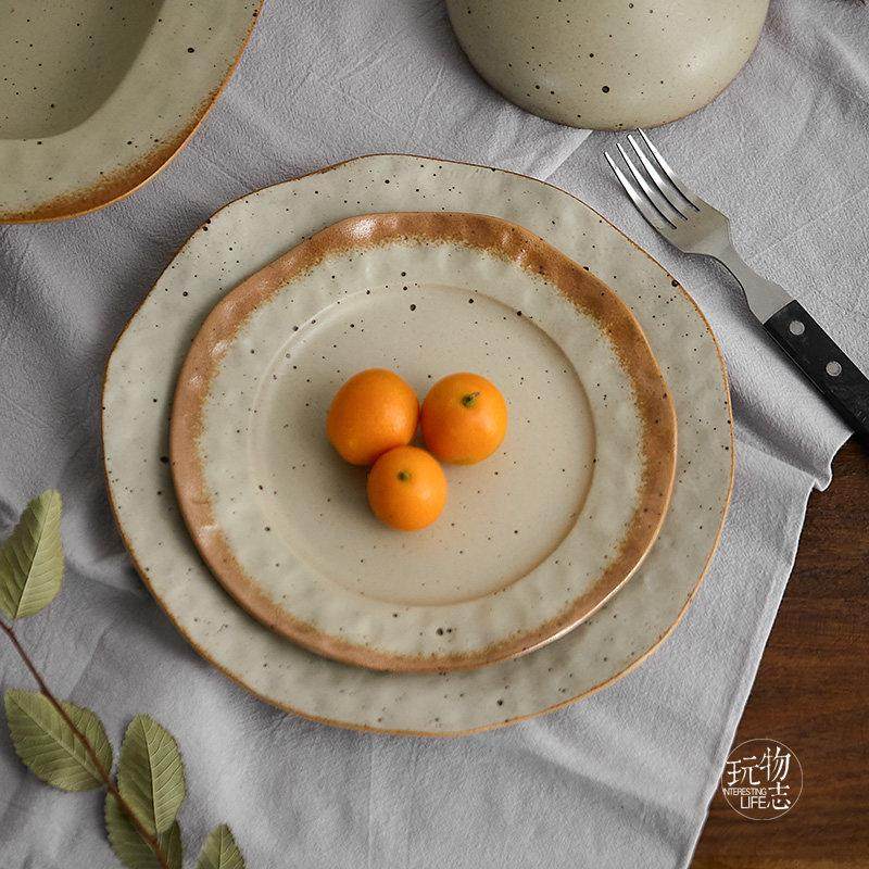 玩物志/小野系列/碗碟套装盘子粗陶陶瓷米饭碗复古家用菜盘火锅碗,餐饮具,碟,淘宝优惠券,粉丝福利购,淘宝优惠卷