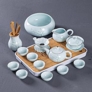 小套家用轻奢中式 功夫茶具套装 高档陶瓷办公室会客茶壶茶杯泡茶杯