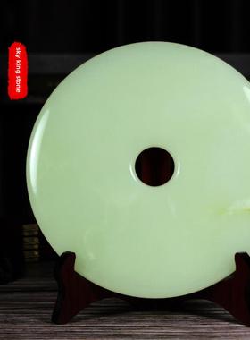 天然阿富汗青玉摆件平安扣新居乔迁办公室家居客厅书房送礼佳品