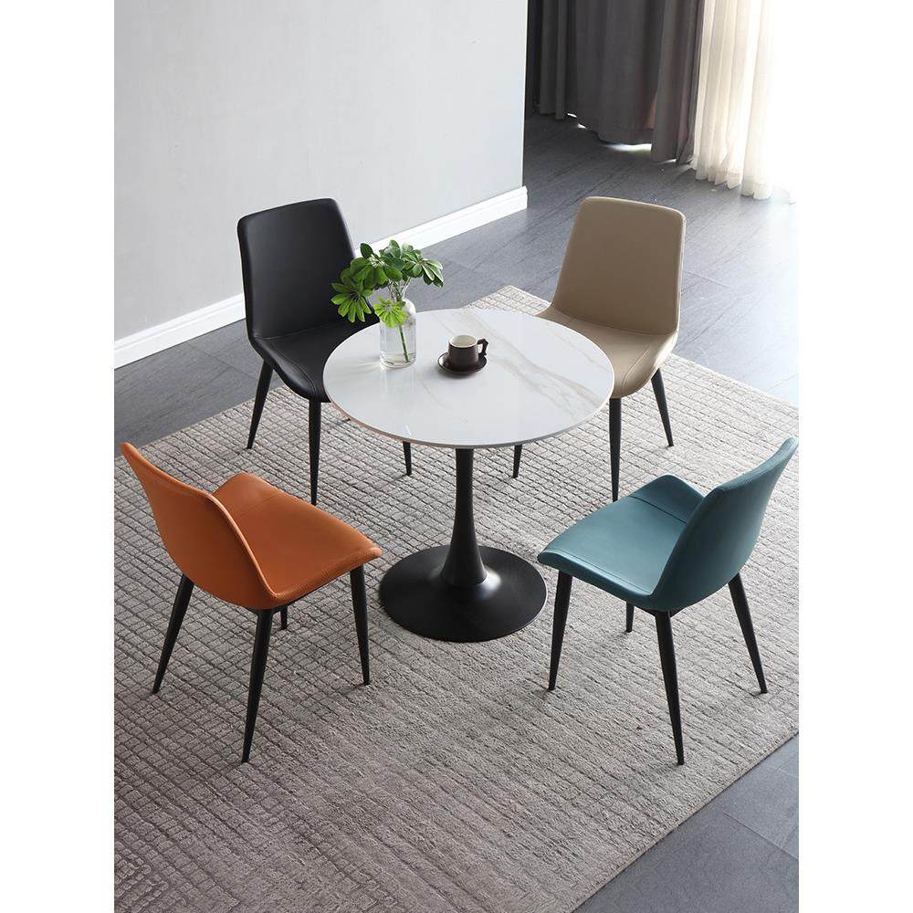 轻奢亮光岩板小圆桌阳台谈判桌接待酒店商务休闲洽谈桌椅组合灰色,住宅家具,岩板餐桌,淘宝优惠券,粉丝福利购,淘宝优惠卷