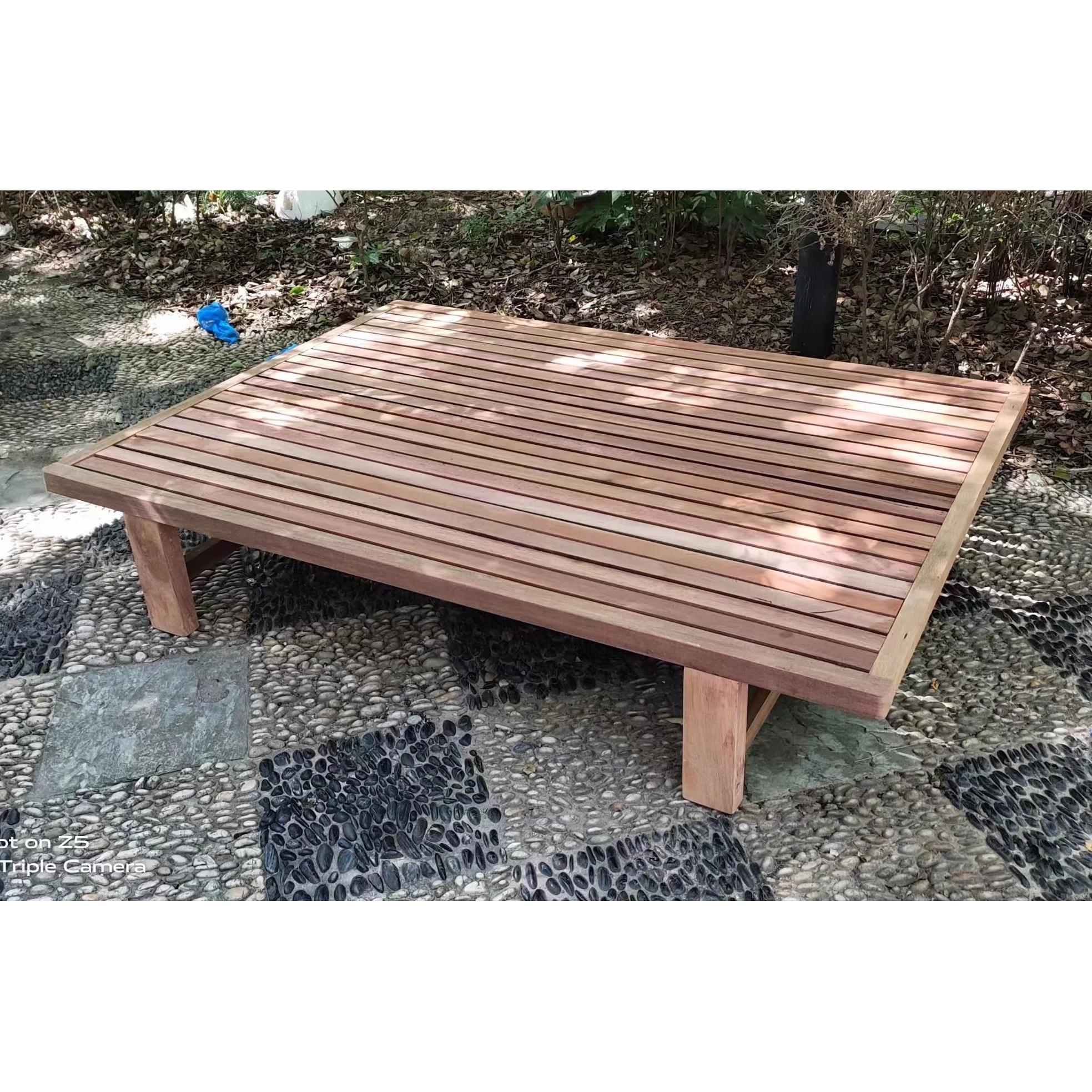 实木床板无靠背床架柳桉木单人床1.8m排骨架原木环保无漆定制上海