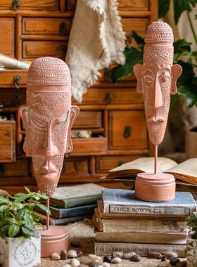 掬涵非洲元素人像树脂摆件桌面创意艺术工艺品样板房咖啡酒吧摆设