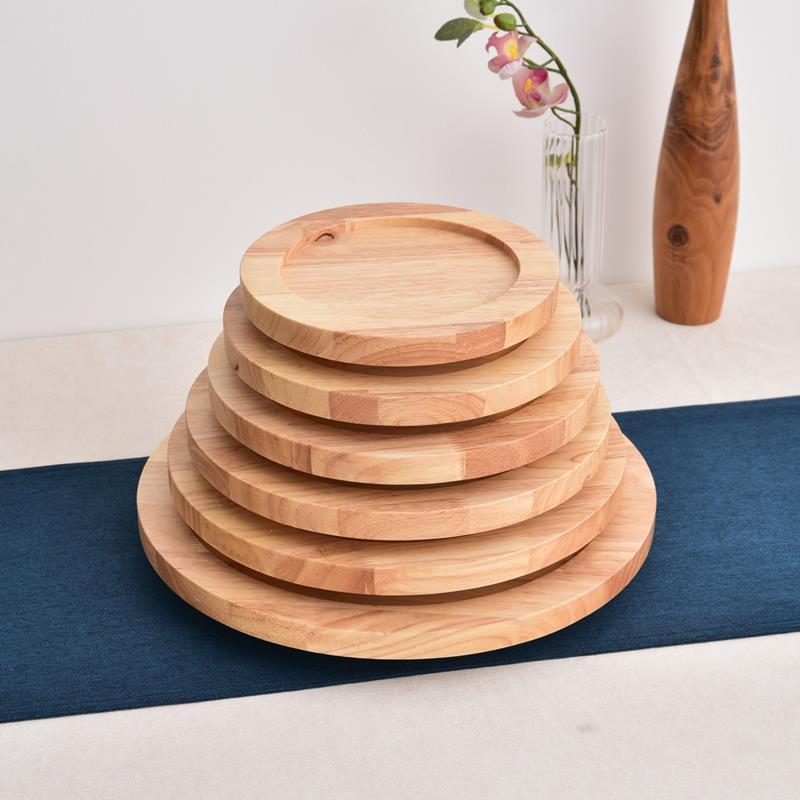 餐厅橡木隔热锅盘垫底座中式实木餐桌垫铁板圆形砂锅木托盘防烫垫