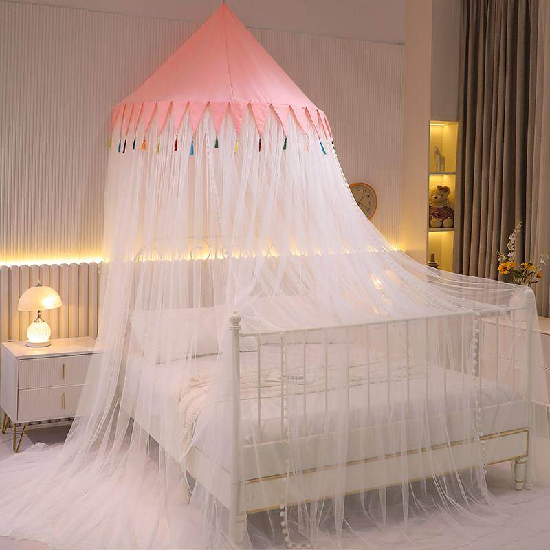 儿童蚊帐公主风半圆顶吊挂家用卧室女孩房落地纱幔防尘床幔帐篷式,床上用品,蚊帐,淘宝优惠券,粉丝福利购,淘宝优惠卷