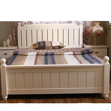 1.5米1.8米新款床双人床韩式床公主床田园床白色实木床松木欧式床