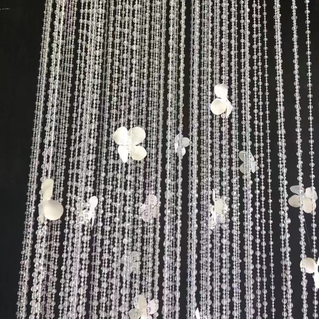 花瓣留背景婚庆水晶珠帘装饰酒店堂恋韩式成品婚礼道具吊顶亚克力