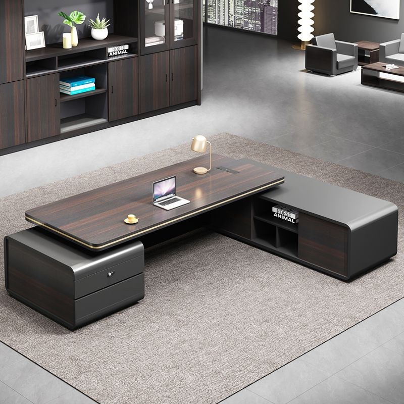 老板办公桌简约现代桌椅组合新中式大班台单人总裁桌经理办公家具