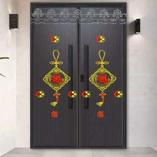 防蚊门帘磁性纱门夏季 2024新款 家用中国风高端刺绣自粘磁吸免打孔