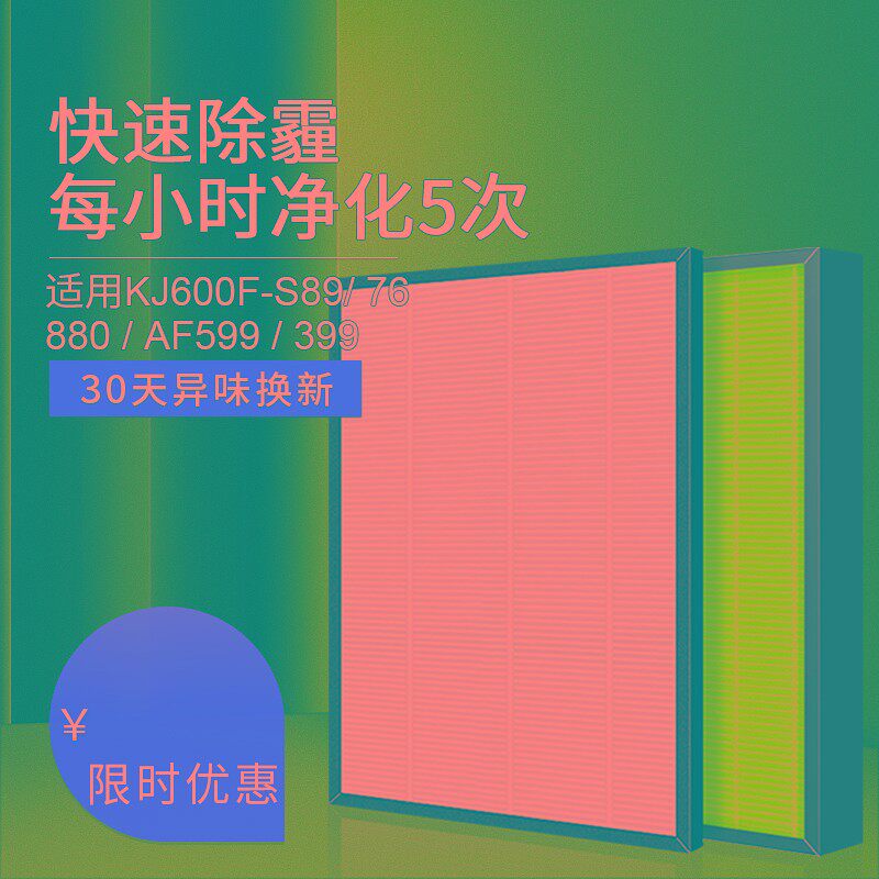适配泰拉蒙空气净化器滤芯S89滤网P92/KJ600F/820F/93/C50/AF599