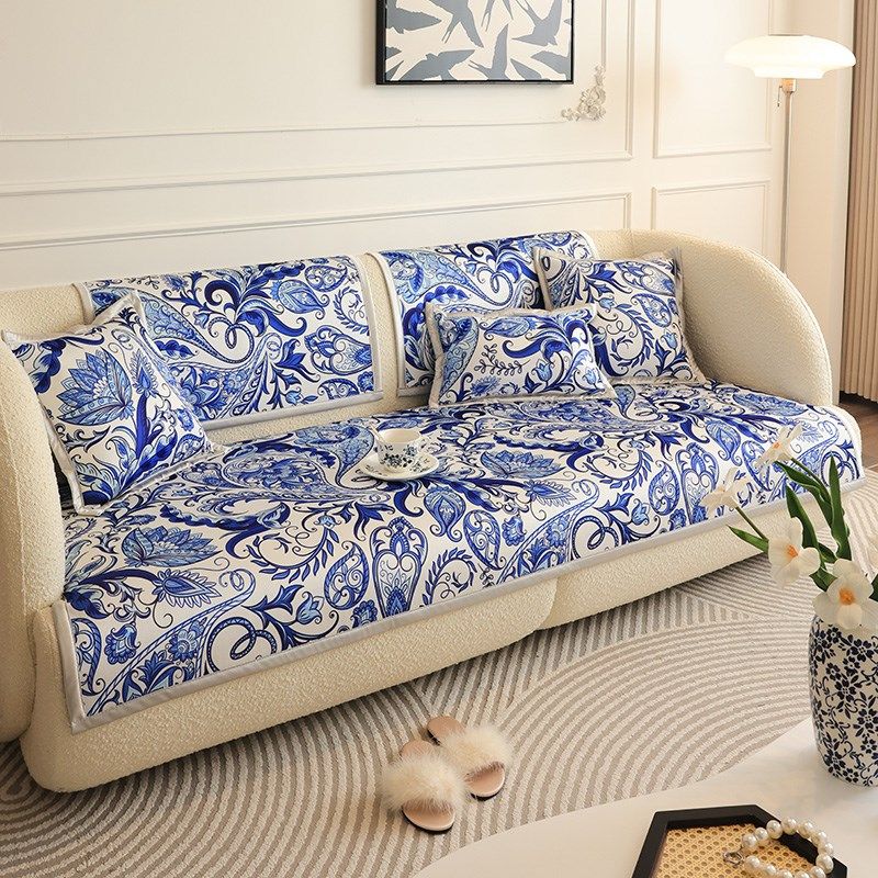 复古夏季冰丝沙发垫子新款四季防滑沙发套透气水洗靠背盖巾罩定制,居家布艺,沙发垫,淘宝优惠券,粉丝福利购,淘宝优惠卷