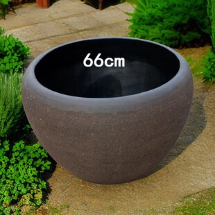 超大70cm无孔水缸水培荷花缸流水特大号复古陶盆庭院鱼缸乌龟缸