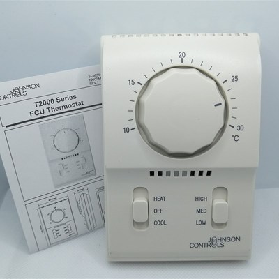 江森T2000AAC-0C0机械式中央空调温控器风机盘管温度控制面板开关