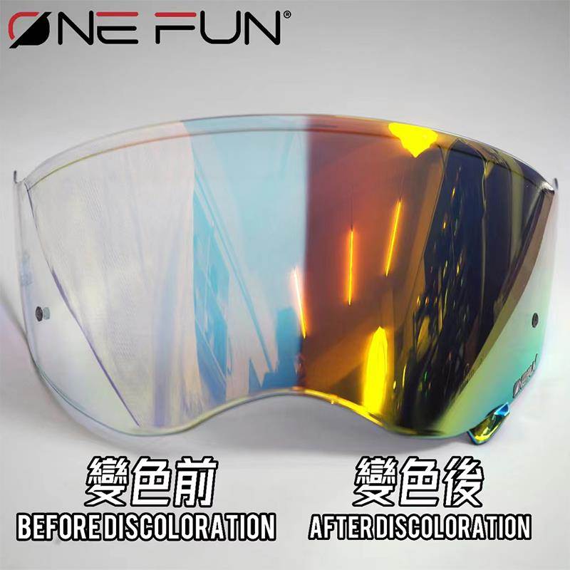 万焕牌SHOEI HORNET ADV拉力盔镜片全盔黑茶彩透明变色风镜防雾贴